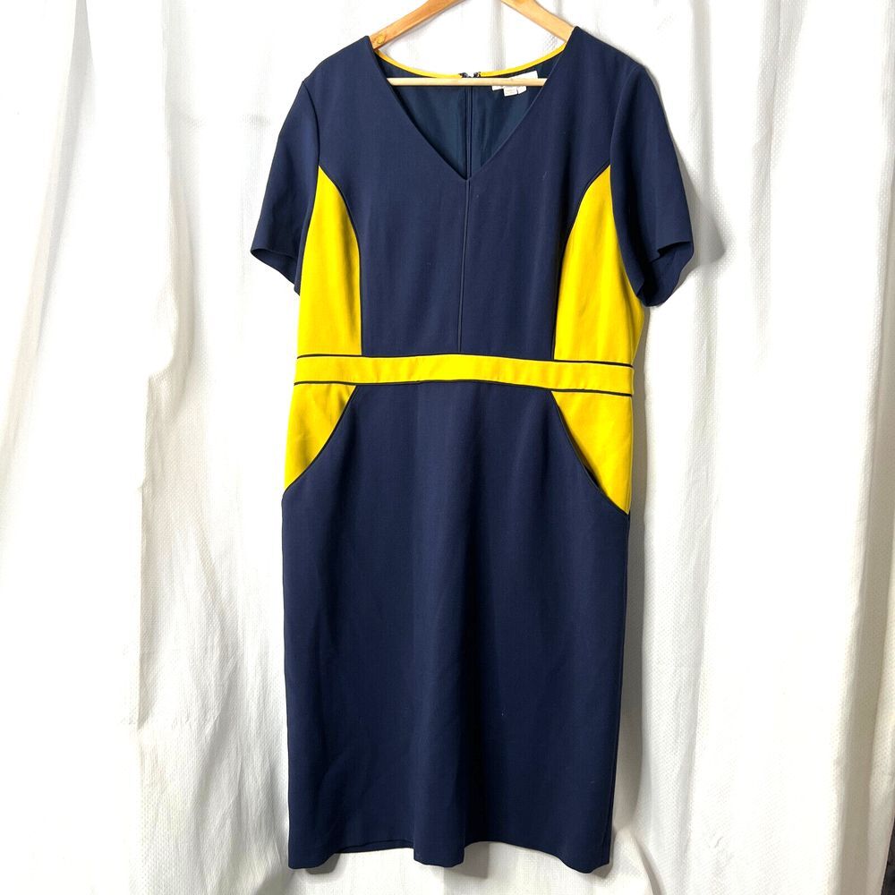 Boden Womens Color Block Navy Dress Sz US 14L